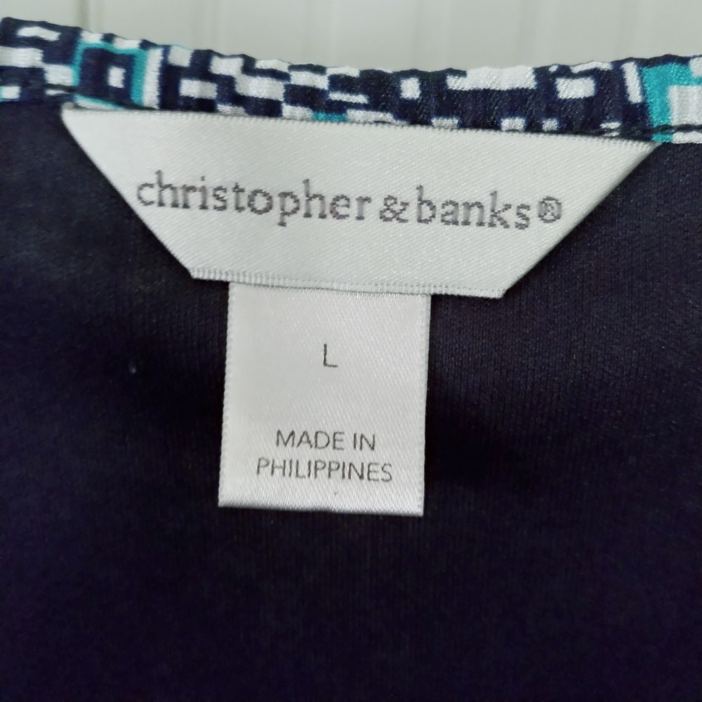 NWOT Ruffle Front Geometric Print Tank - Picture 4 of 5